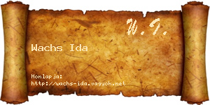 Wachs Ida névjegykártya